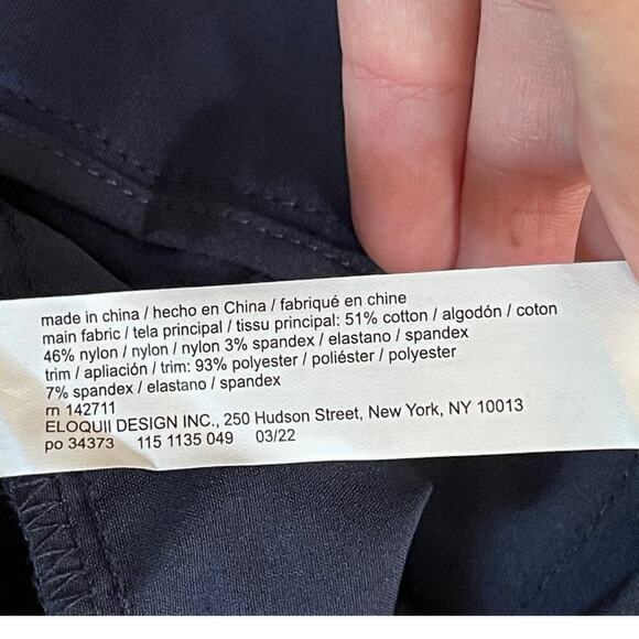 Eloquii Navy Blue Straight Leg Trouser Pants Office Career Wear Women's 26 R NEW - Picture 8 of 11